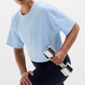 Athleta Light Blue Short Sleeve Performance Tee